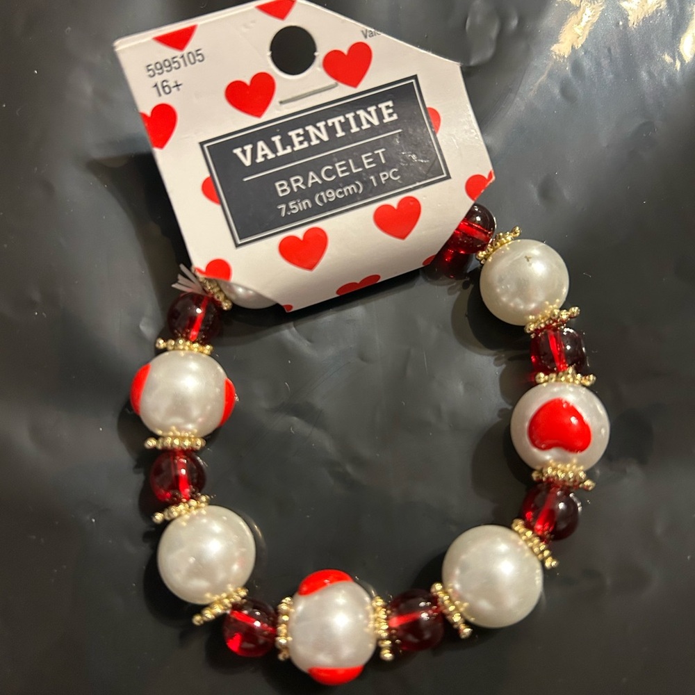 Bracelets Four Red Silvertone - image 2